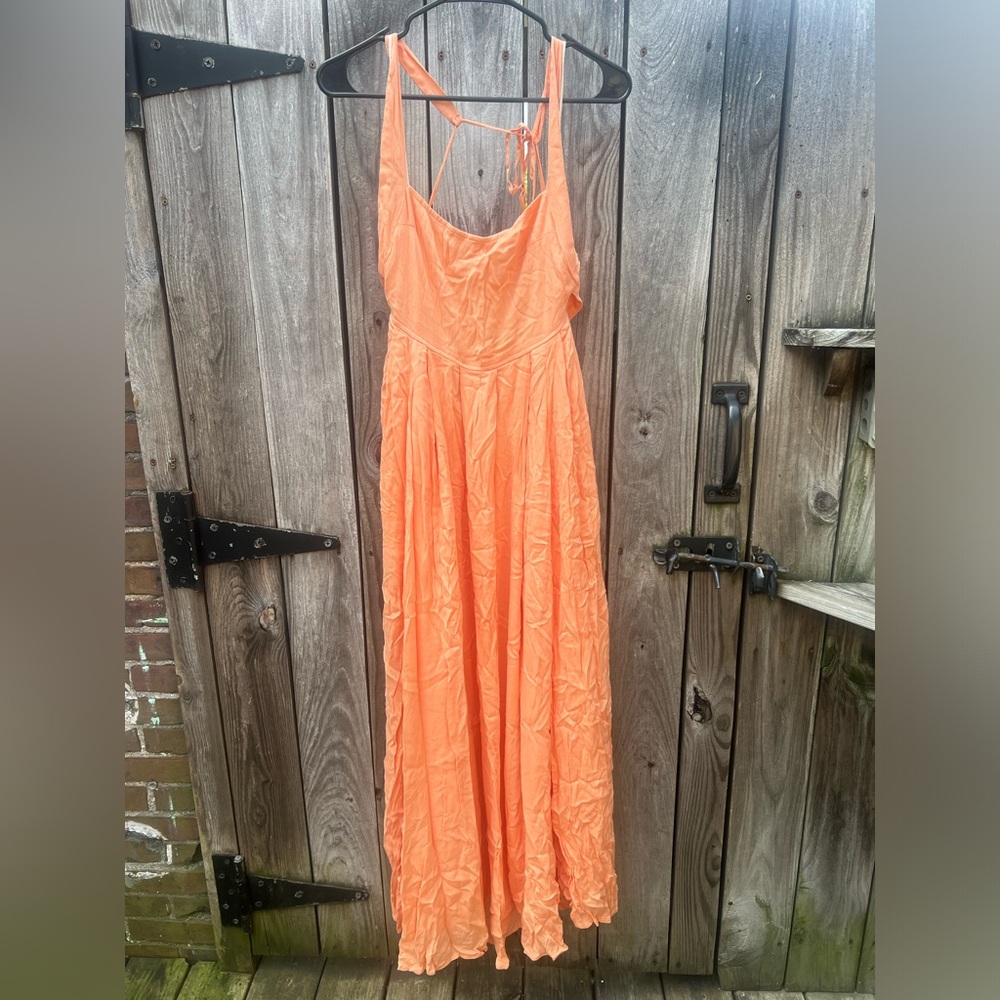 Free People Yes Please Sexy Strappy Open Back Side Slit Maxi Dress - Picture 8 of 11
